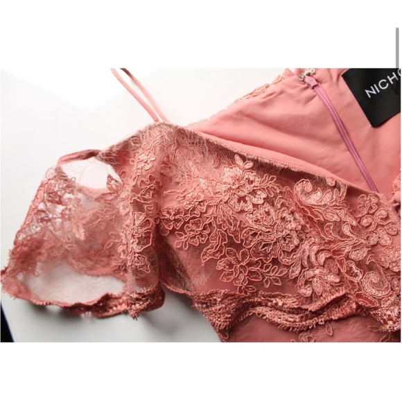 NICHOLAS Octavia Lace Pencil Midi Dress in Blush Pink / US 8 / Wedding - Picture 8 of 16